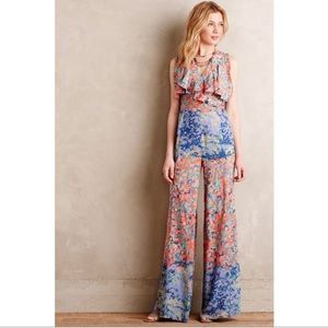 Anthropologie Manarola Silk Jumpsuit Tracy Reese